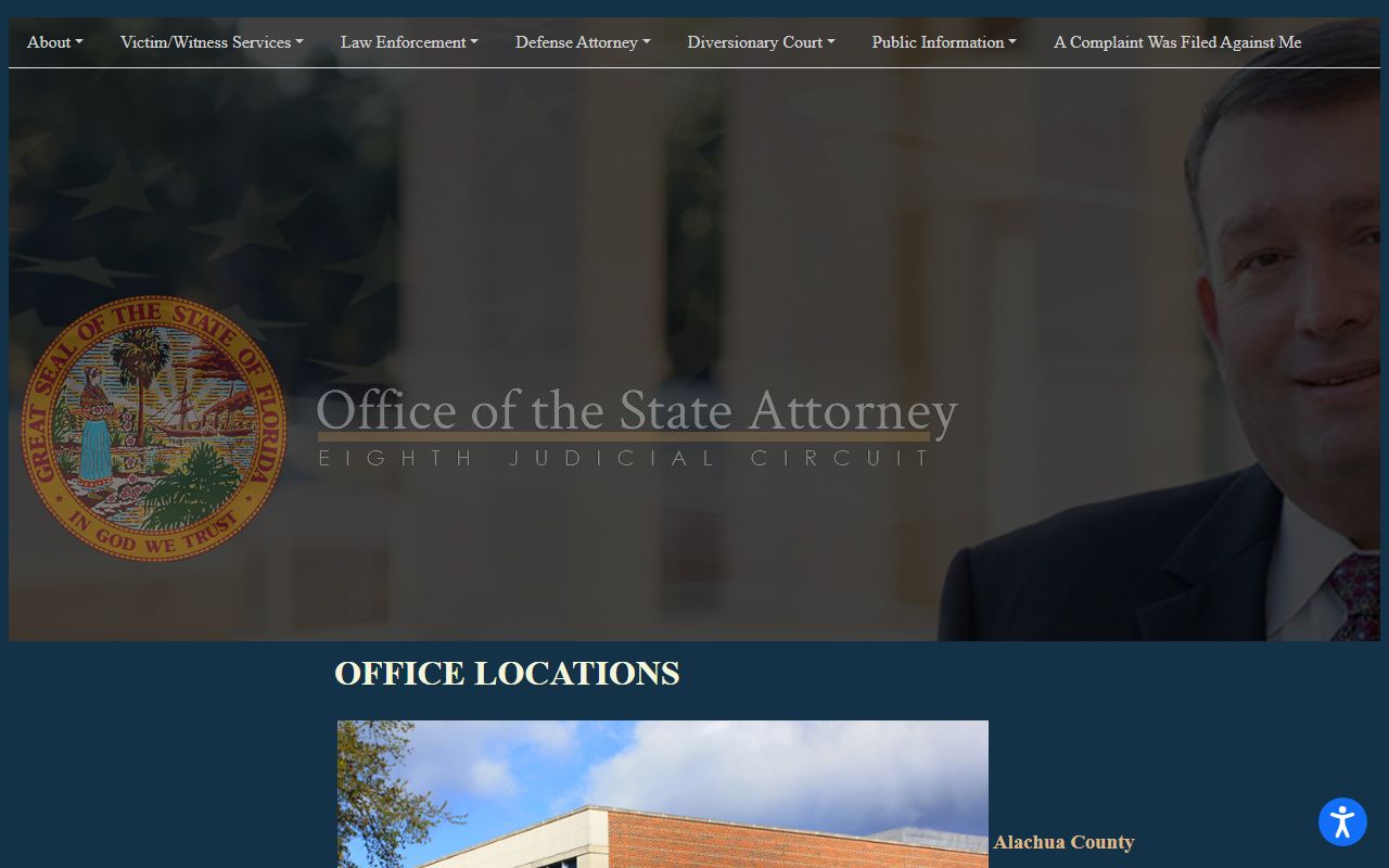 State Attorney Eighth Judicial Circuit Levy County office address, phone, and hours
